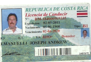 Costa Rica drivers License 