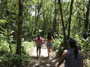 Two hikers in Rio Celeste area