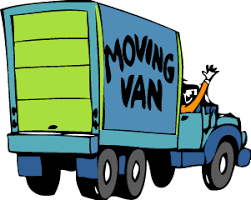 Cartoon of a moving van