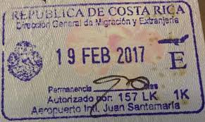 Passport Stamp Costa Rica required for driver's license