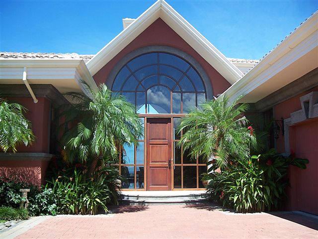 Entrance of a newly built home in Costa Rica