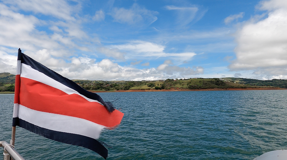 Costa Rican flag on a boat