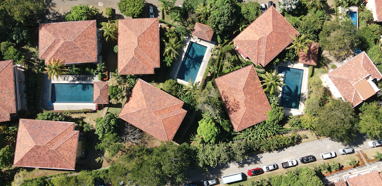 Aerial view of condos in Costa Rica