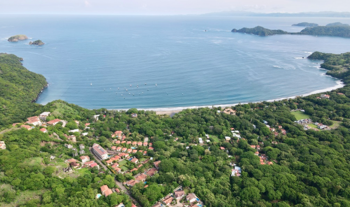 View of the coastline near Playa Hermosa in Costa Rica