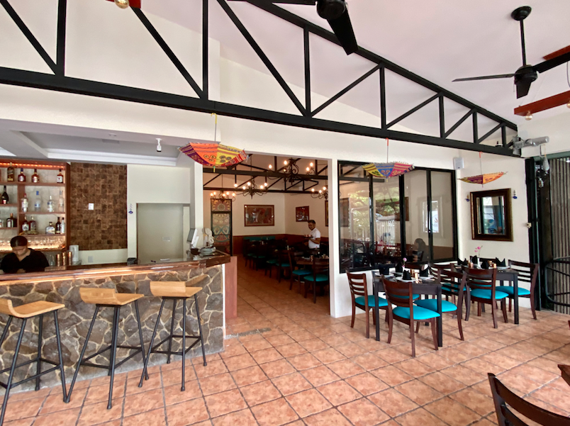 Inside Masala restaurant in Playas del Coco