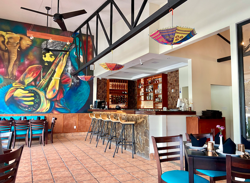 Inside the Masala restaurant in Playas del Coco Costa Rica