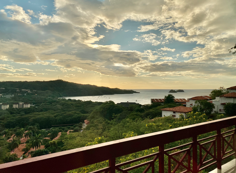 View of the Pacific from the balcony of a luxury home in Costa Rica